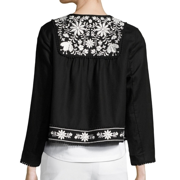 KATE Spade Floral Embroidered Pompom Jacket small - Picture 2 of 9